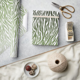 Vild Grönt Zebra tryck Ombre Presentpapper