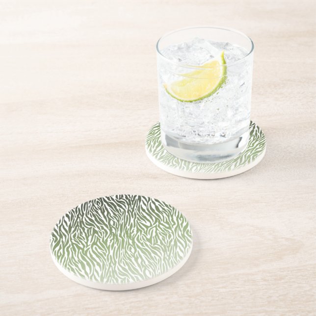 Vild Grönt Zebra tryck Ombre Underlägg Sandsten (Sidan)