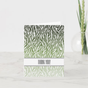 Vild Grönt Zebra tryck Tack Kort