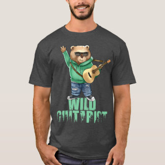 Vild GuitaristFunny Bear Guitar Player Premium T Shirt