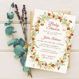 Vild gul ringblomma blad Baby Shower Inbjudningar