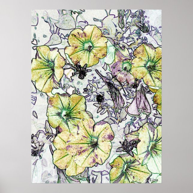 Vild Gula blommor av Lina 2013 Poster (Framsidan)