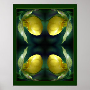 Vild, Gult, Abstrakten Dam, halkutefärg, fyrkant Poster