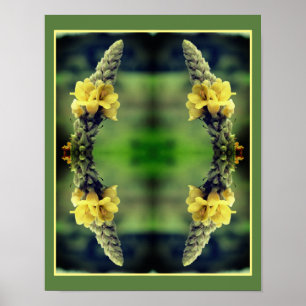 Vild Gult Mullein Flower Abstrakt Poster