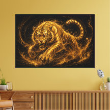 Vild Gyllene Tiger Styrka och Skydd Dekor