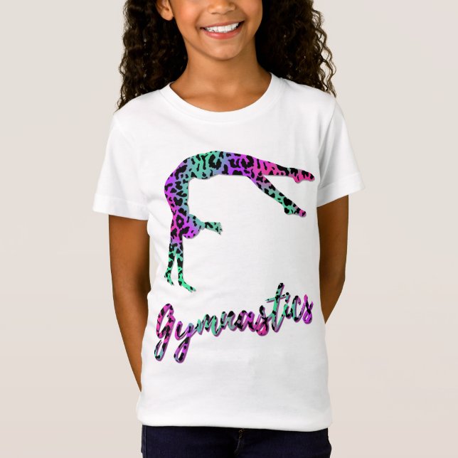 Vild Gymnastics Girl | Gymnastika för djurutskrift T Shirt (Framsida)