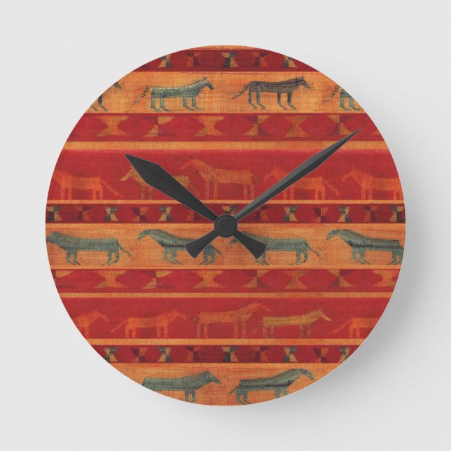 Vild Gypsy Mustangs Rund Klocka (Framsida)