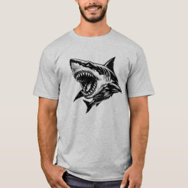 Vild Haj Stor Vit Haj Vektor Konst T Shirt