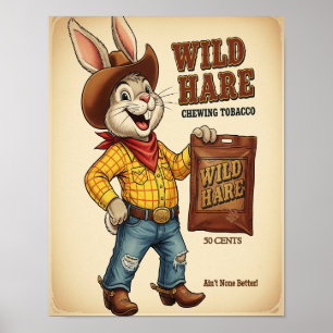 Vild Hare Chewing Tobacco AD Poster