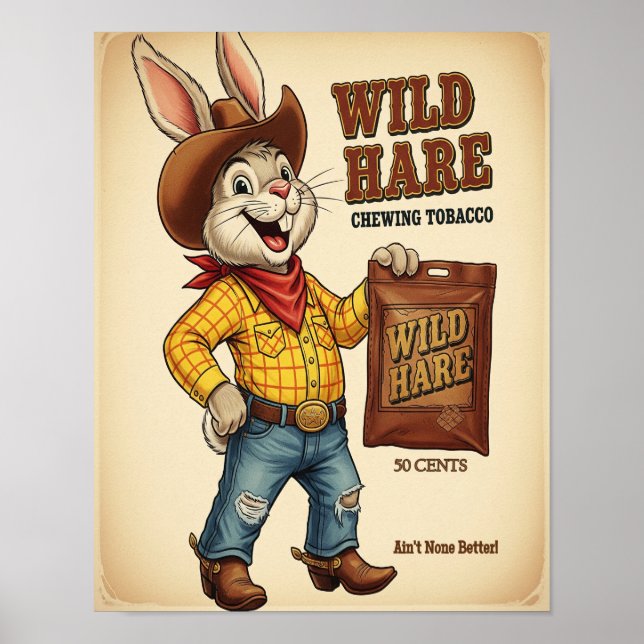 Vild Hare Chewing Tobacco AD Poster (Framsidan)