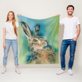 Vild Hare Exuberance Pastel Art Fleecefilt