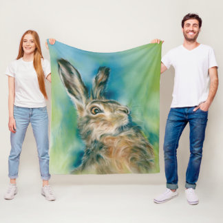 Vild Hare Exuberance Pastel Art Fleecefilt