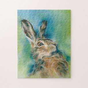 Vild Hare Exuberance Pastel Art Pussel