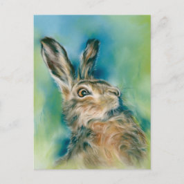 Vild Hare Exuberance Pastel Art Vykort