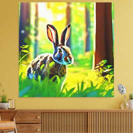 Vild Hare Forest Canvastryck