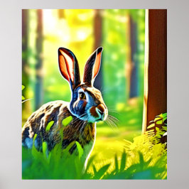 Vild Hare Forest Poster