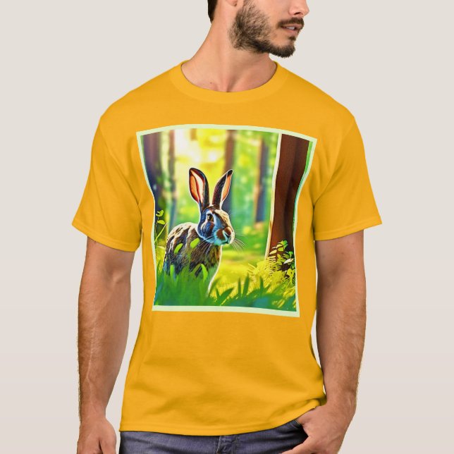 Vild Hare Forest T Shirt (Framsida)