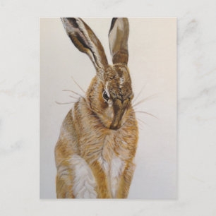 Vild Hare Postcard Akryla målning Vykort