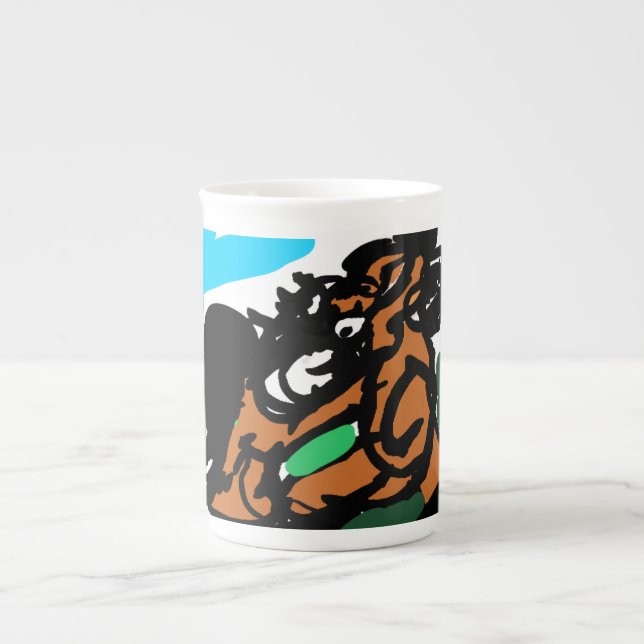 Vild häst  benporslin mugg (Framsidan)