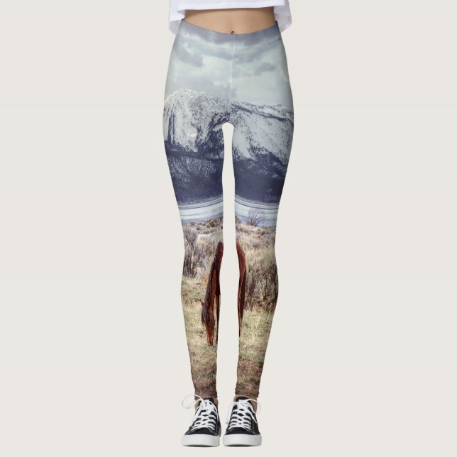 Vild häst: Nevadas vinterlandskap. Leggings (Framsida)