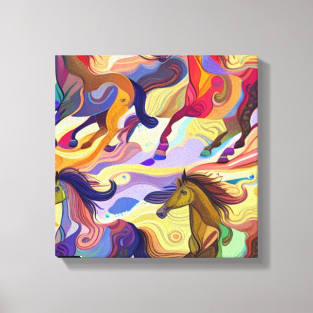 Vild Hästar Canvastryck (Framsida)