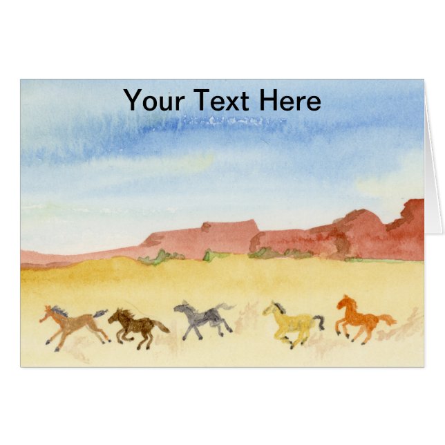 Vild Hästar Hälsningskort (Framsidan Horizontal)