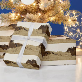 Vild Hästrappning Papper Presentpapper