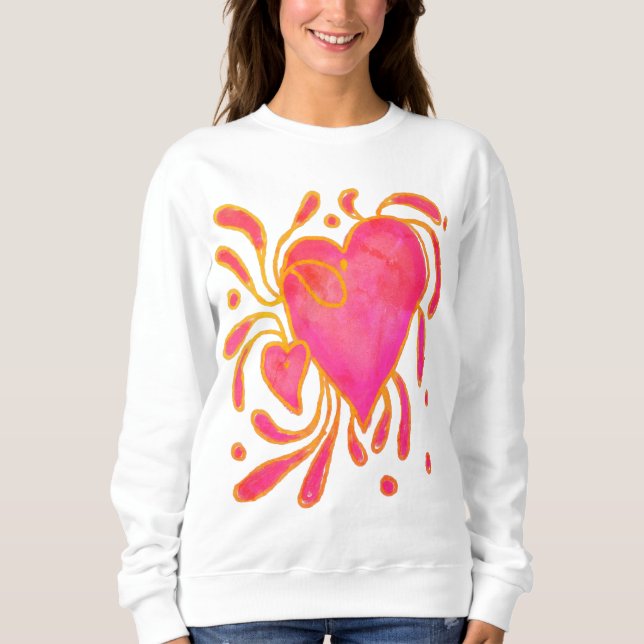 Vild Heart Abstrakt Wearable Art T Shirt (Framsida)