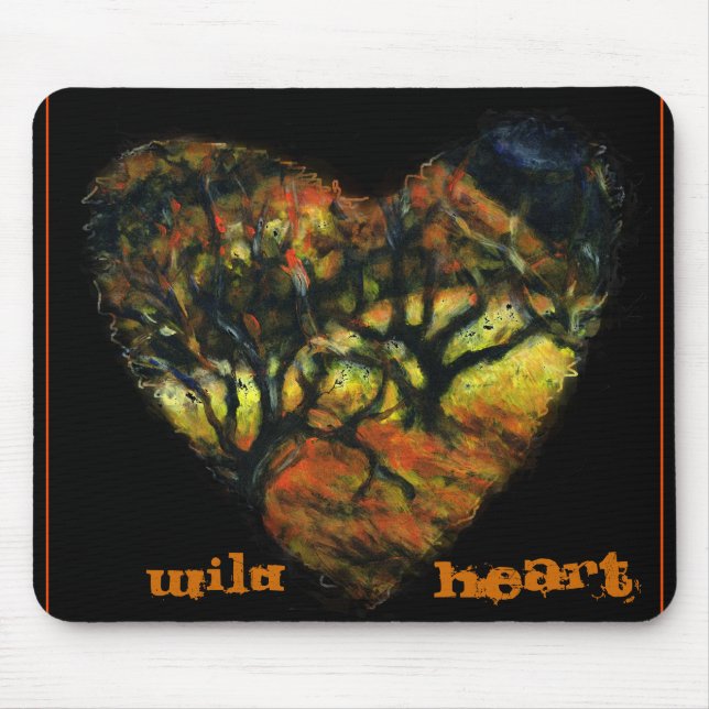 Vild Heart Mousepad med Träd Musmatta (Framsidan)