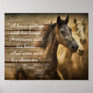 Vild Herd of Horses Decoupage inspirationcitat Poster