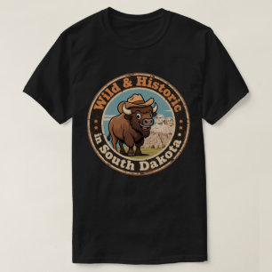 Vild & Historisk South Dakota Retro Western T Shirt