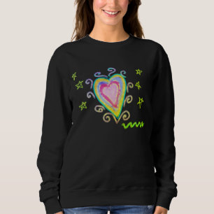 Vild Hjärtfärgad Abstrakt Wearable Art T Shirt