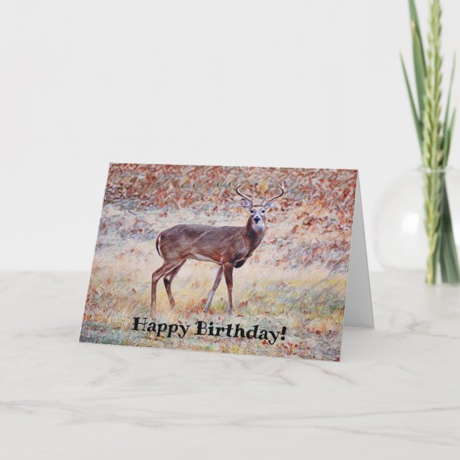 Vild Hjort Buck Söt Pun Birthday Card Tack Kort (Framsida)