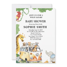 Vild Hjul Safari Animal Camper Van Baby Shower