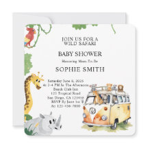 Vild Hjul Safari Animal Camper Van Baby Shower