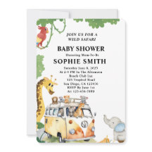 Vild Hjul Safari Animal Camper Van Baby Shower
