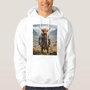 Vild Höglands Krigare: Den Modiga Ko Vikingen Hoodie