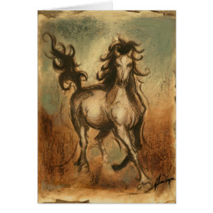 Vild Horse and Warm Färger Hälsningskort