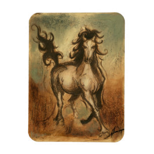 Vild Horse and Warm Färger Magnet