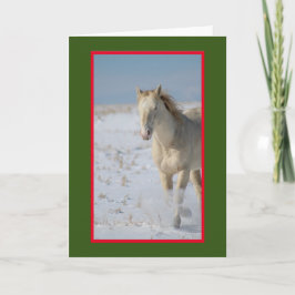 VILD HORSE AV UTAH I SNÖ CHRISTMAS Card Kort