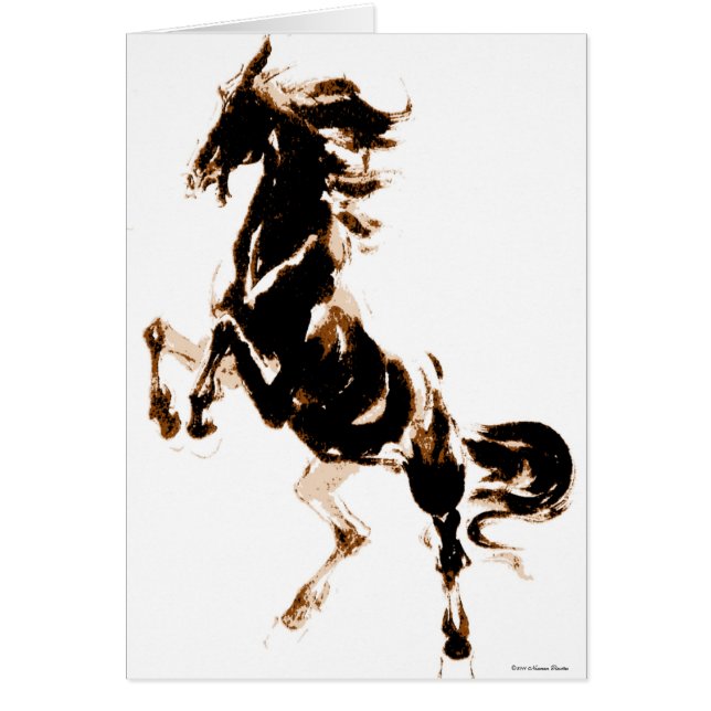 Vild Horse Card Hälsningskort (Framsidan)