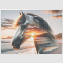 Vild Horse Chincoteague Island Decoupage Papper