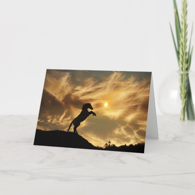 Vild Horse Funny Birthday Card Kort (Framsida)