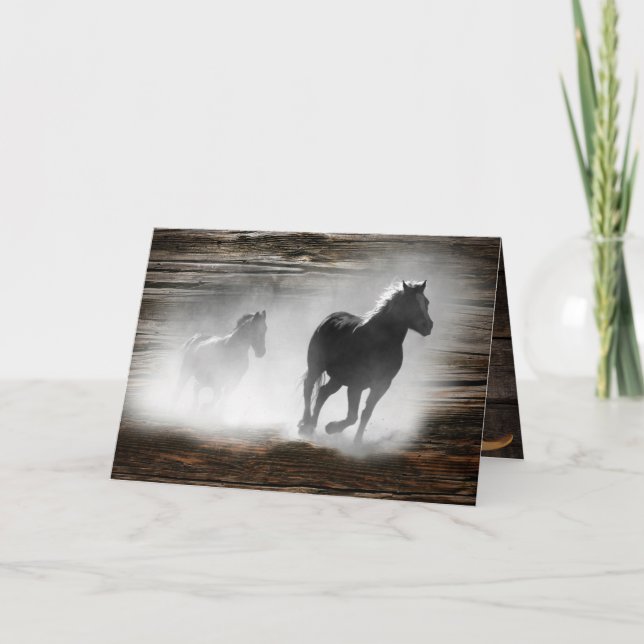 Vild Horse Galloping Card Kort (Framsida)