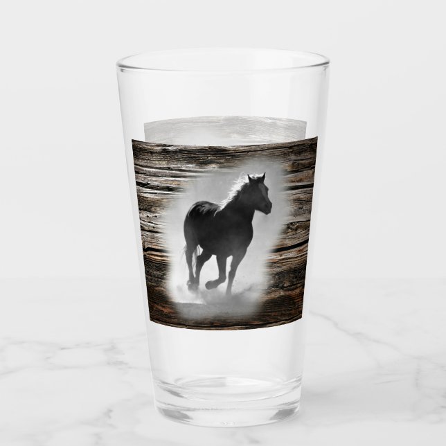 Vild Horse Galloping Glaskopp (Framsida)