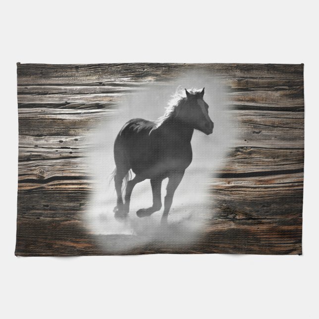Vild Horse Galloping Kökshandduk (Horisontell)