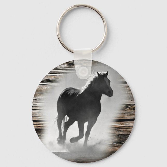 Vild Horse Galloping Nyckelring (Framsida)