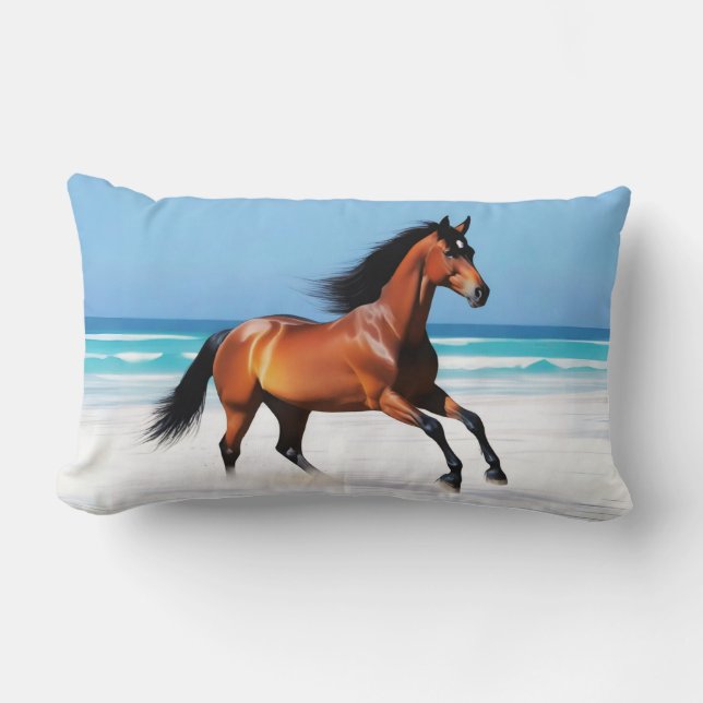 Vild Horse Galloping på ett segment Lumbarkudde (Framsida)