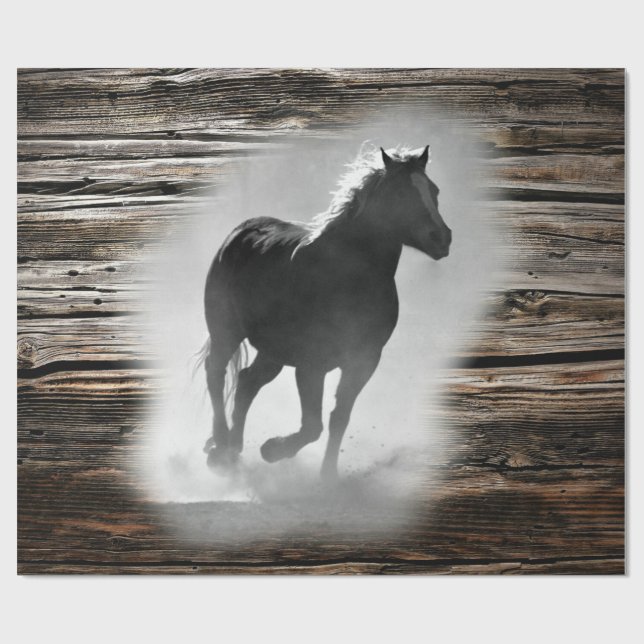 Vild Horse Galloping Presentpapper (Platt)