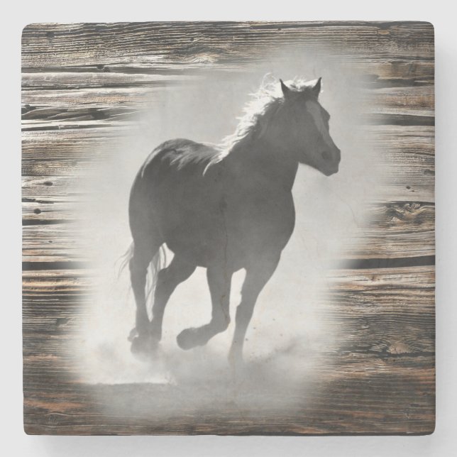 Vild Horse Galloping Stenunderlägg (Framsidan)